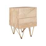 Light Gold 2 Drawer Side Table