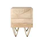 Light Gold 2 Drawer Side Table