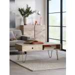 Light Gold Rectangular Coffee Table with Drawer