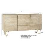 Light Gold Extra Large Sideboard 3 Drawers and 2 Doors