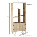 Light Gold Large Bookcase 2 Door