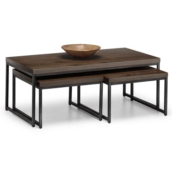 Barras Wooden Nesting Coffee Tables In Dark Oak