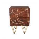 Dark Gold 2 Drawer Side Table