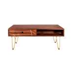 Dark Gold Rectangular Coffee Table with Drawer