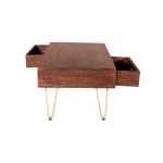 Dark Gold Rectangular Coffee Table with Drawer