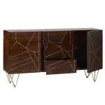 Dark Gold Extra Large Sideboard 3 Drawers and 2 Doors