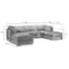 Burton Velvet Fullback U Shape Corner Sofa In Platinum