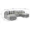 Burton Velvet Scatterback U Shape Corner Sofa In Platinum