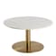 Casey White Marble Coffee Table Round With Gold Metal Base