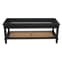 Corson Clear Glass Coffee Table With Rattan Undershelf In Black