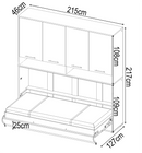 CP-06 Horizontal Wall Bed Concept in White Gloss [EU Single] with Over Bed Unit