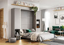 CP-03 Vertical Wall Bed Concept in Grey Matt [EU Single] with Storage Cabinet