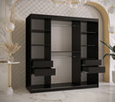 Kair II Sliding Door Wardrobe 180cm in Black