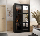 Parma II Sliding Door Wardrobe 100cm in Black