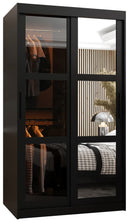 Parma II Sliding Door Wardrobe 100cm in Black