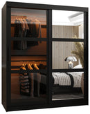 Parma II Sliding Door Wardrobe 150cm in Black