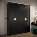 Manhattan I Hinged Door Wardrobe 200cm in Black