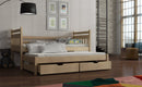 Wooden Double Bed Daniel with Trundle and Storage in Pine With Foam/Bonnell Mattress