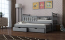 Wooden Bed Dominik with Trundle and Storage in Grey Matt With Foam/Bonnell Mattress