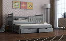 Wooden Bed Dominik with Trundle and Storage in Grey Matt With Foam/Bonnell Mattress