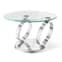 Donatella Magic Ring Swivel Glass Coffee Table With Steel Base