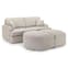 Ernie Fabric 3 Seater Sofa Bed In Beige