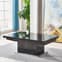 Elgin Extending Glass Top Gloss Coffee To Dining Table In Black