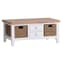 Elkin Wooden Coffee Table With 4 Drawers In Oak And White