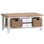 Elkin Wooden Coffee Table With 4 Drawers In Oak And White