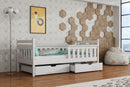 Wooden Single Bed Emma With Storage in White Matt Without Mattress