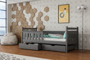 Wooden Single Bed Emma With Storage in Graphite With Bonnell Mattress