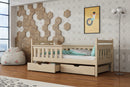 Wooden Single Bed Emma With Storage in Pine With Bonnell Mattress