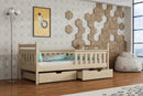 Wooden Single Bed Emma With Storage in Pine With Bonnell Mattress