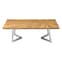 Gaberot Wooden Coffee Table With Silver Steel Base In Natural