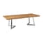 Gaberot Wooden Coffee Table With Silver Steel Base In Natural