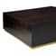 Gablet Square Wooden Coffee Table With Gold Base In Dark Brown