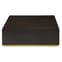 Gablet Square Wooden Coffee Table With Gold Base In Dark Brown