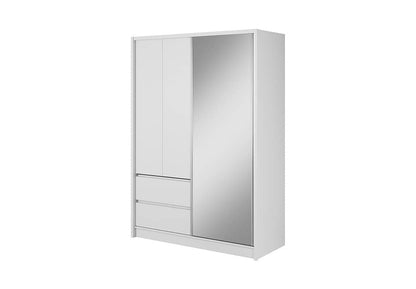 Sara Sliding Door Wardrobe 154cm in White Matt