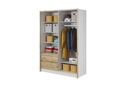 Sara Sliding Door Wardrobe 154cm in White Matt