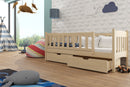 Wooden Single Bed Gucio with Storage in Pine Without Mattress