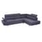 Hannover Fabric Upholstered Corner Sofa In Dark Grey