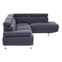 Hannover Fabric Upholstered Corner Sofa In Dark Grey