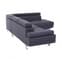 Hannover Fabric Upholstered Corner Sofa In Dark Grey