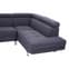 Hannover Fabric Upholstered Corner Sofa In Dark Grey