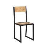 Cosmo Industrial Metal & Wood Dining Chair (Sold in Pairs)