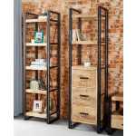 Cosmo Industrial Slim Open Bookcase