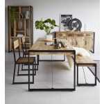 Cosmo Industrial Metal & Wood Dining Table - Medium