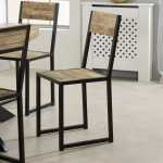 Cosmo Industrial Metal & Wood Dining Chair (Sold in Pairs)