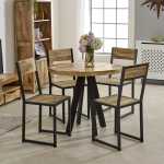 Cosmo Industrial Metal & Wood Dining Chair (Sold in Pairs)