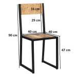 Cosmo Industrial Metal & Wood Dining Chair (Sold in Pairs)